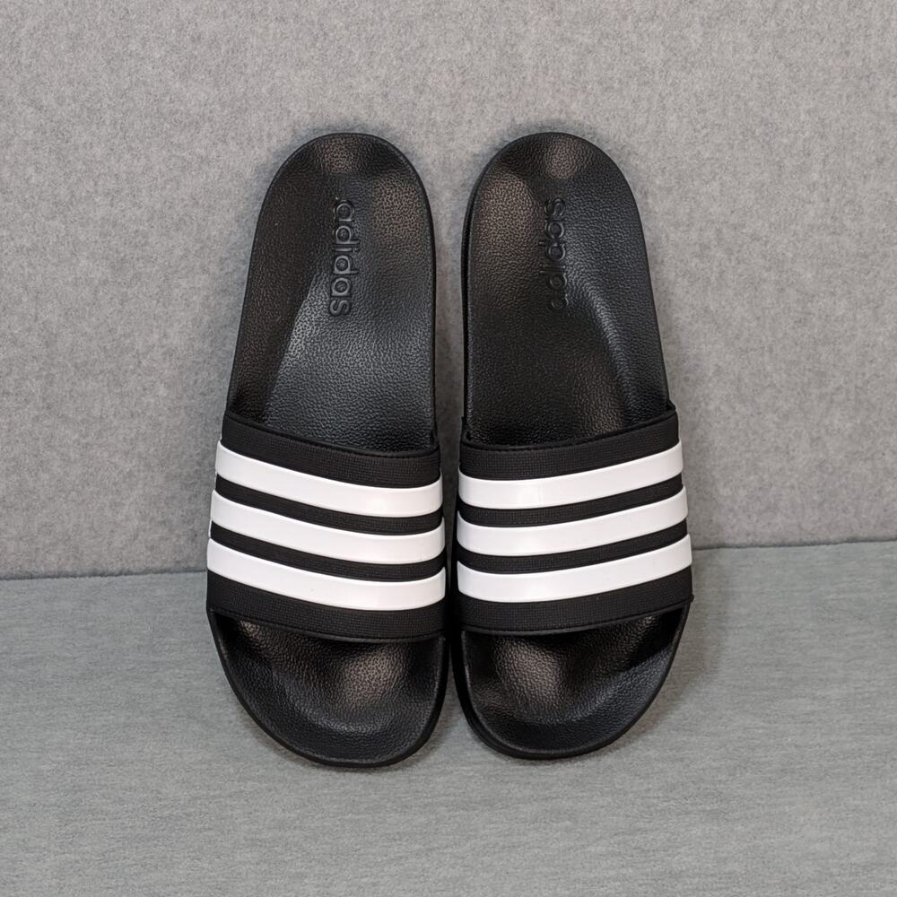 NWOT Adidas Adilette Shower Slip On Sandals Slides Core Black White Mens 11 - Picture 9 of 9